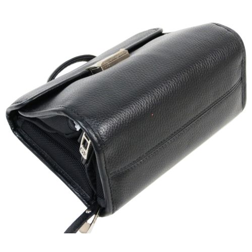 Небольшая мужская кожаная сумка-барсетка Giorgio Ferretti Ef043 Черная