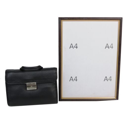 Небольшая мужская кожаная сумка-барсетка Giorgio Ferretti Ef043 Черная