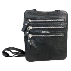 Небольшая мужская сумка кожаная Giorgio Ferretti B8766-39 Черная