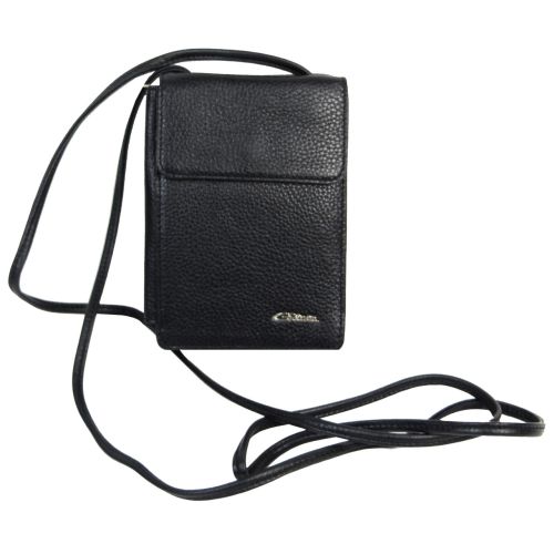 Небольшая мужская кожаная сумка через плечо Giorgio Ferretti Ef061 Черная