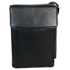 Небольшая мужская кожаная сумка через плечо Giorgio Ferretti Ef061 Черная