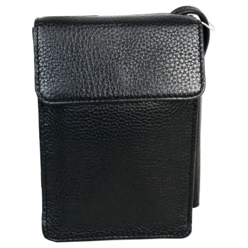 Небольшая мужская кожаная сумка через плечо Giorgio Ferretti Ef061 Черная