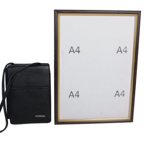 Небольшая мужская кожаная сумка через плечо Giorgio Ferretti Ef061 Черная