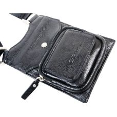 Небольшая мужская кожаная сумка на плечо Giorgio Ferretti  B90001 Черная