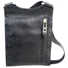 Небольшая мужская кожаная сумка на плечо Giorgio Ferretti  B90001 Черная