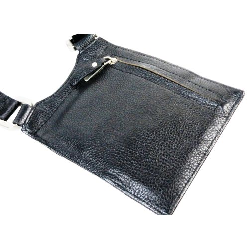 Небольшая мужская кожаная сумка на плечо Giorgio Ferretti  B90001 Черная