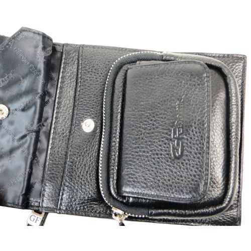 Небольшая мужская кожаная сумка на плечо Giorgio Ferretti  B90001 Черная