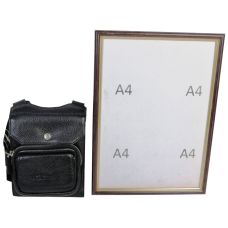 Небольшая мужская кожаная сумка на плечо Giorgio Ferretti  B90001 Черная