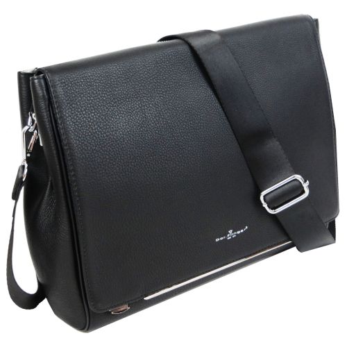 Мужская кожаная сумка мессенджер Dor. Flinger 0130HJ001 Черная