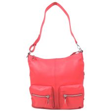 Женская кожаная сумка-рюкзак траснформер Giorgio Ferretti 0329Q34 Коралловая