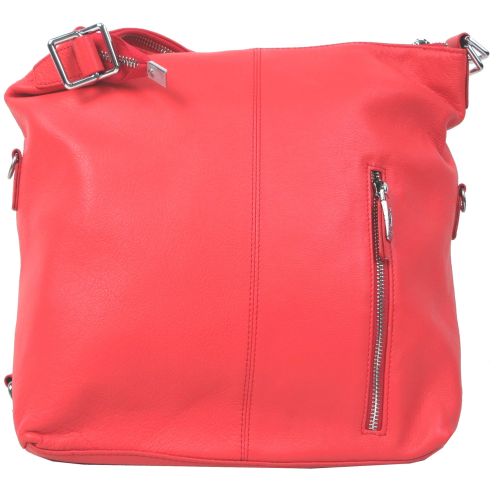 Женская кожаная сумка-рюкзак траснформер Giorgio Ferretti 0329Q34 Коралловая