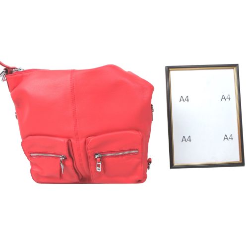 Женская кожаная сумка-рюкзак траснформер Giorgio Ferretti 0329Q34 Коралловая