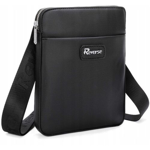 Мужская сумка наплечная сумка из эко кожи PU Reverse F581 Черная