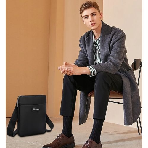 Мужская сумка наплечная сумка из эко кожи PU Reverse F581 Черная