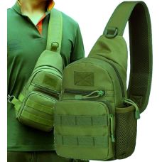 Тактическая армейская мужская сумка-слинг Nobrand Хаки