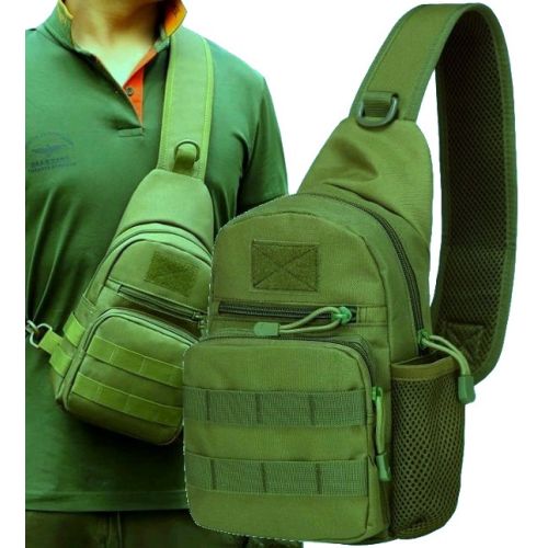 Тактическая армейская мужская сумка-слинг Nobrand 5904555954359 Хаки