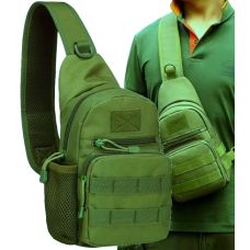 Тактическая армейская мужская сумка-слинг Nobrand Хаки