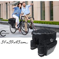 Велосипедная сумка на багажник велоштаны с дождевиком Carruzzo L34F 55L Черная 