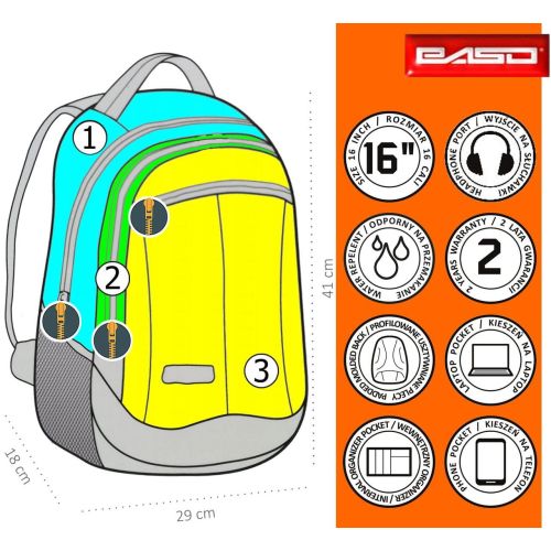 Яркий женский городской рюкзак PASO 18-2808FLA16 22L Разные цвета с фламинго
