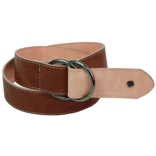 Женский ремень из эко кожи пряжка два кольца Doca 54580  Коричневый