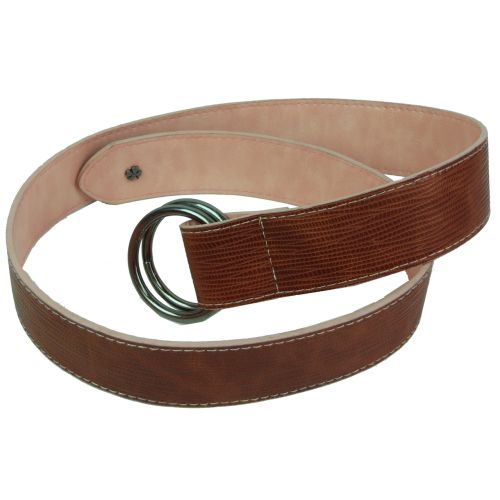 Женский ремень из эко кожи пряжка два кольца Doca 54580  Коричневый