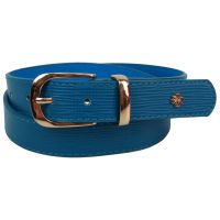 Женский ремень пояс из искусственной кожи Doca 54607 Голубой