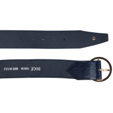 Женский ремень пояс из эко кожи с круглой пряжкой Doca 54585 Синий