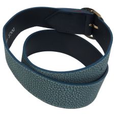 Женский ремень пояс из эко кожи с круглой пряжкой Doca 54585 Синий