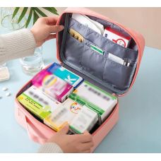 Вместительная дорожная туристическая аптечка Edibazzar Розовая