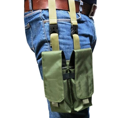 Подсумок на ногу бедро для двух автоматных рожков АК Ukr Military S1645307 Хаки