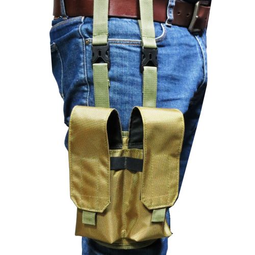 Подсумок на ногу бедро для двух автоматных рожков АК Ukr Military S1645308 Койот