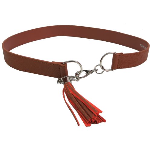 Женский ремень из искусственной кожи пряжка два кольца Doca 54572 Коричневый