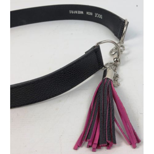 Женский ремень из искусственной кожи пряжка два кольца Doca 54574 Черный