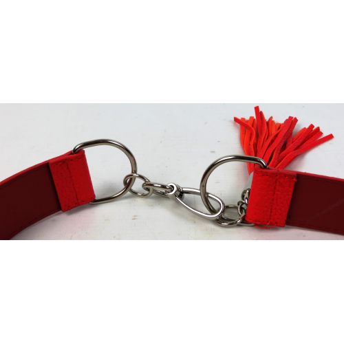 Женский ремень из искусственной кожи пряжка два кольца Doca 54574 Красный