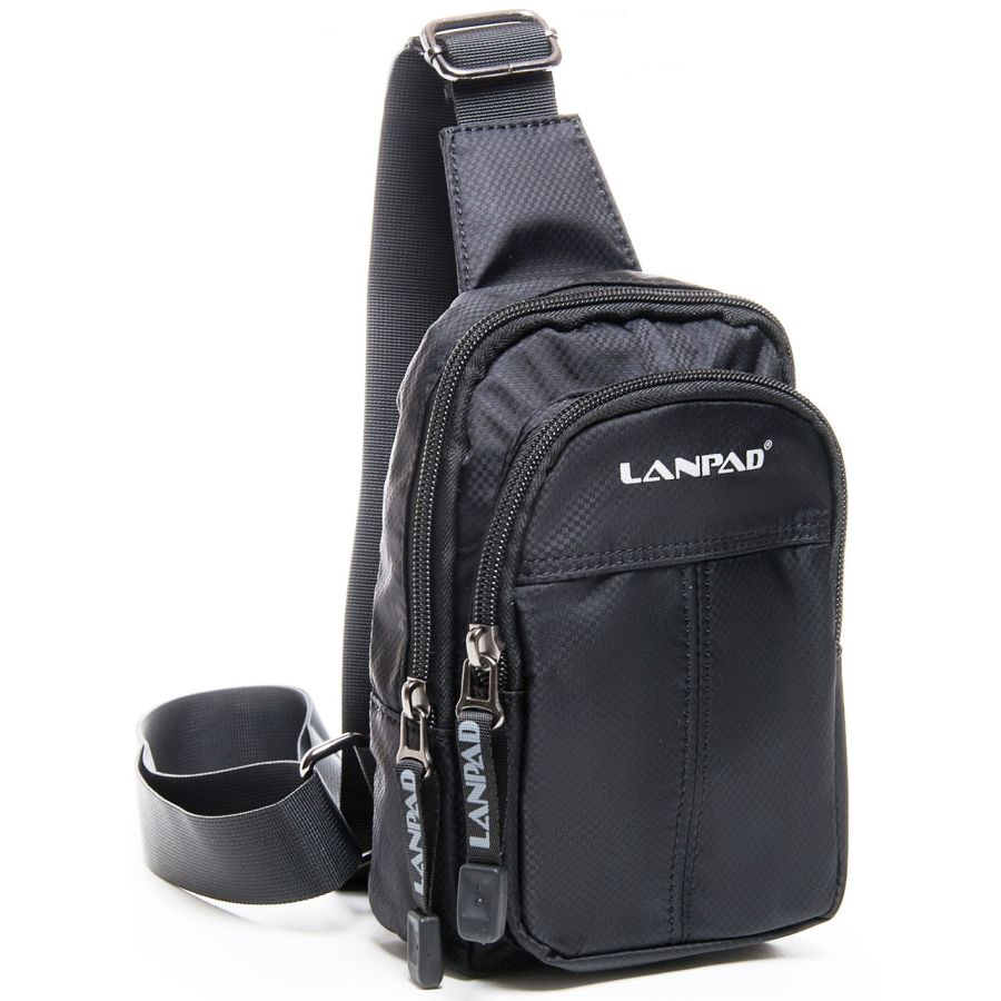 Небольшая нагрудная сумка баретка слинг Lanpad LAN7662 Черная