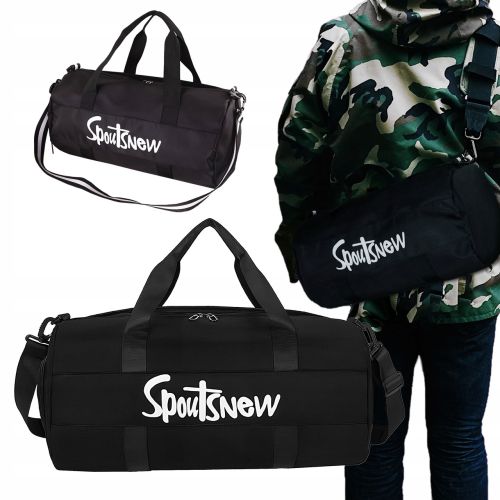 Спортивная сумка с отделами для обуви, влажных вещей 20L Edibazzar черный