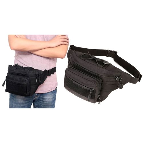 Большая тактическая поясная набедренная сумка Edibazzar черная