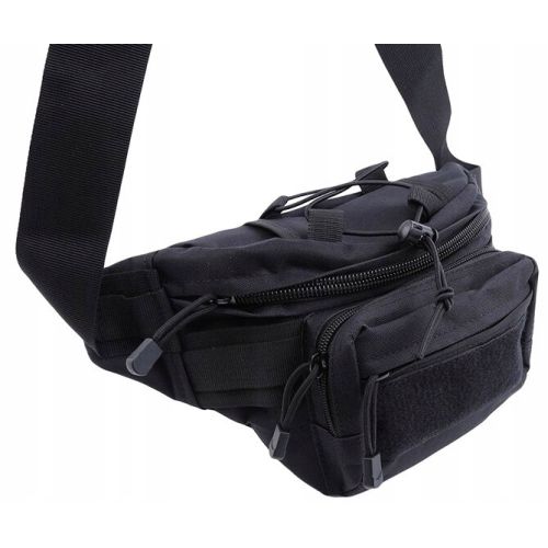Большая тактическая поясная набедренная сумка Edibazzar черная