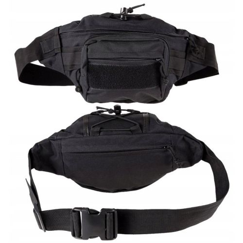Большая тактическая поясная набедренная сумка Edibazzar черная