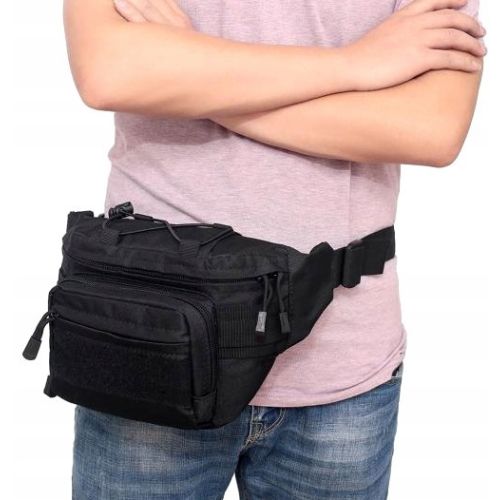 Большая тактическая поясная набедренная сумка Edibazzar черная