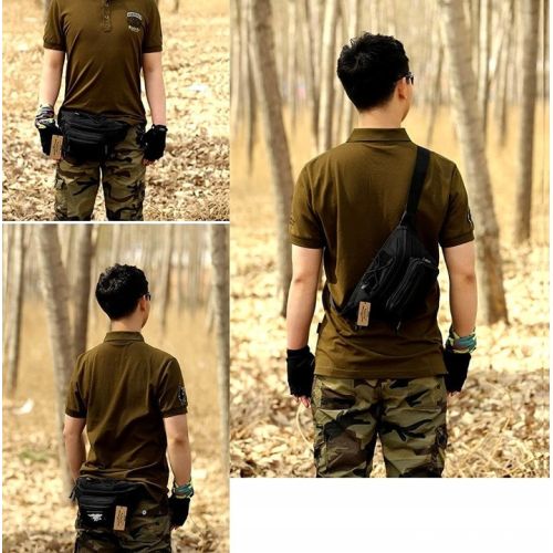 Большая тактическая поясная набедренная сумка Edibazzar черная