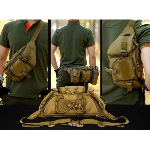 Большая тактическая поясная набедренная сумка Edibazzar койот