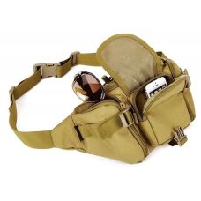 Большая тактическая поясная набедренная сумка Edibazzar койот