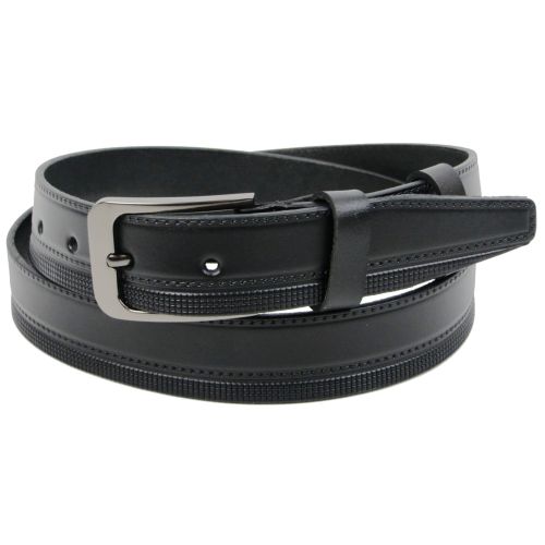 Кожаный мужской ремень под брюки Skipper Украина 1474-35 черный