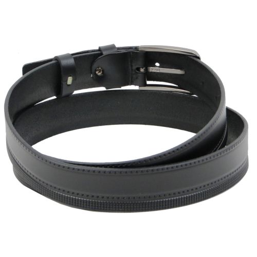 Кожаный мужской ремень под брюки Skipper Украина 1474-35 черный