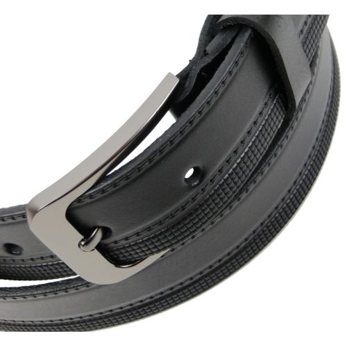 Кожаный мужской ремень под брюки Skipper Украина 1474-35 черный