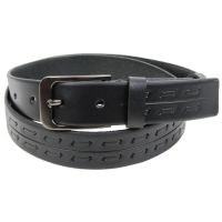 Кожаный мужской ремень под брюки Skipper Украина 1473-35 черный