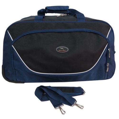 Сумка дорожная на колесах 57L Wallaby Украина 10428-6 синяя с черным
