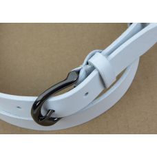 Женский кожаный ремень Skipper Украина белого цвета 2,5 см 1472-25