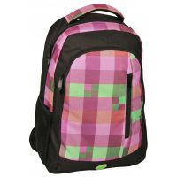 Городской рюкзак в клетку PASO 12-A060 20L  Розовый с черный 